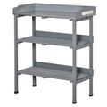  Pflanztisch Gärtnertisch Blumentisch mit Metall Arbeitsfläche Garten Holz Grau 76 x 37 x 89 cm
