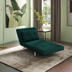 Liegesessel Sessel mit Liegefunktion Schlafsessel, Knopfheftung, Leinenoptik, 77 cm x 88 cm x 83 cm, Gr¨¹n
