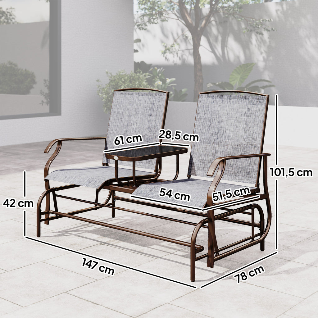 Gartenbank Schaukelstuhl Sitzbank Schaukelbank Gartenstuhl mit Tisch Schaukel Bank 2-Sitzer