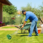 Rasenl¨¹fter Aerifizierer f¨¹r Rasen 45cm Breite Manuell Rasenbel¨¹fter mit 30 Eisenspikes Stahl Dunkelgr¨¹n