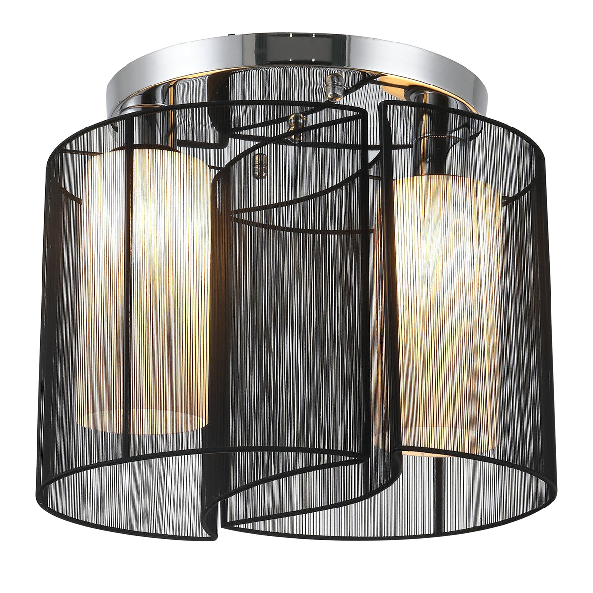 Deckenlampe Deckenleuchte 2-Flammig E27 Badlampe Modern Küchenlampe Lampe für Schlafzimmer, Badezimmer, Küche, Wohnzimmer Weiß Ø47,5 x 33 cm (Ohne Glühbirnen)