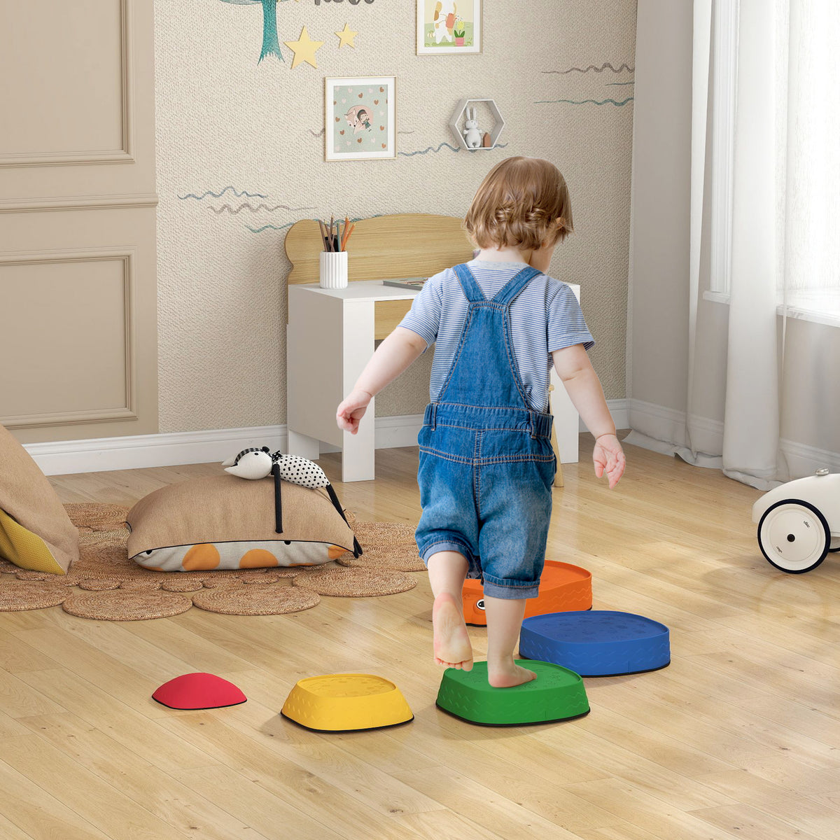 Balanciersteine f¨¹r Kinder 5 St¨¹ck Rutschfest stapelbar 2-8 Jahren f¨¹r Drinnen Drau?en