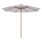 Sonnenschirm ? 300 cm, Sonnenschirm mit UV Schutz Balkonschirm aus Holz Strandschirm stabil Marktschirm Sonnenschutz f¨¹r Strand Terrasse Garten, Wei?
