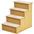 Haustiertreppe, f¨¹r Hunde/Katzen, 4-stufig, Kurzpl¨¹sch, bis 30 kg, 40 x 59 x 54,2 cm, Natur