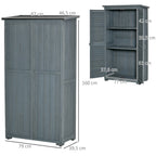 39.5 x 79cm Fir Wood Garden Shed - Grey