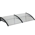 Türüberdachung, Schutz vor Regen, Wind und Hagel, Polycarbonat, Aluminium-Verbindungstangen, 200 x 96 x 27 cm, Schwarz