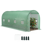 Walk-in Tunnel Greenhouse Garden Warm House Planting Shed Powder Coated Frame - 500L x 200W x 210H cm