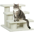 Katzentreppe 3 Stufen Tiertreppe Treppe für Katze Haustiertreppe Plüsch 45 x 35 x 34 cm cm Beige