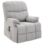 Sessel mit Aufstehhilfe, Massagesessel, Relaxsessel mit USB-Anschluss, Fernsehsessel mit Fernbedienung, Seitentasche, Neigebarer TV-Sessel mit Samtoptik, Grau