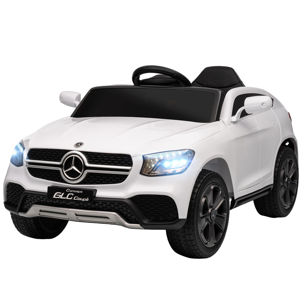 Elektroauto für Kinder, 12V Kinderauto mit Fernbedienung, LED-Lichter, Musik, 3 Geschwindigkeiten, 3-6 Jahre, Weiß