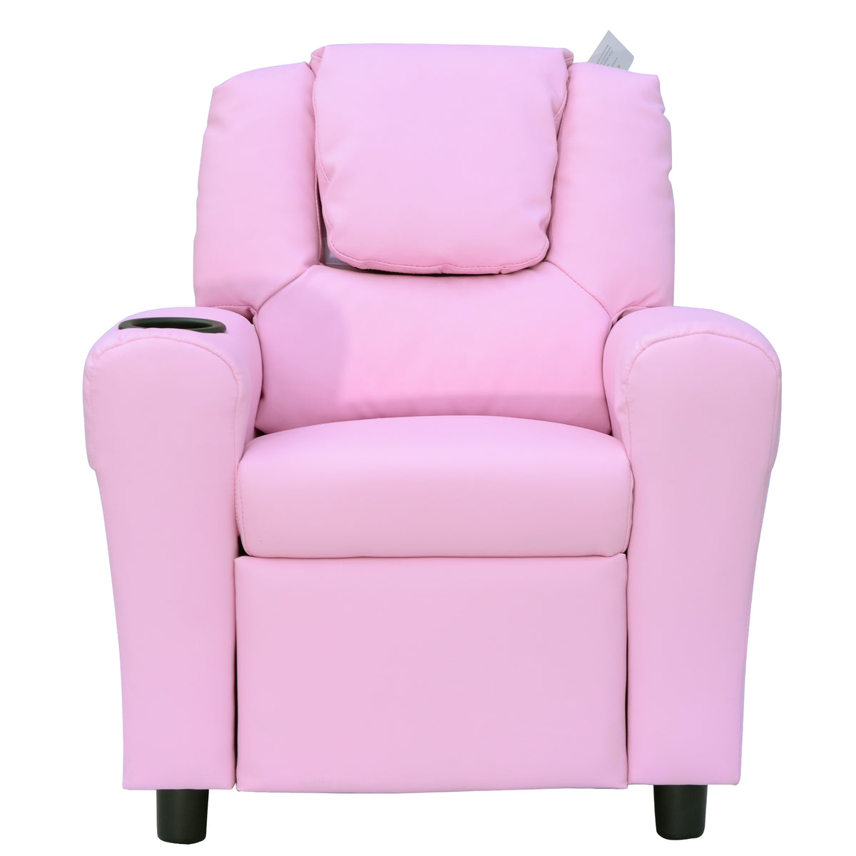Kids Recliner Chair, PU Leather with Adjustable Backrest, Footrest, Padded Headrest, Pink