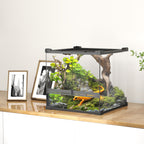 Glas-Terrarium f¨¹r Reptilien, erh?hter & wasserdichter Boden, Knopfschloss