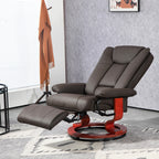 Relaxsessel mit Liegefunktion, drehbar, bis 150 kg, Kunstlederbezug, Stahlrahmen, Braun