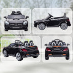 Kinder-Elektroauto, mit LED-Scheinwerfern, Sicherheitsgurt, Hupe, Musik, 3-5 km/h, schwarz, 107 x 62,5 x 44cm