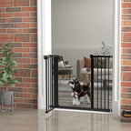 Adjustable Safety Gate w/ One Extensions, Four Adjustable Screws, Black