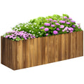 172L Raised Garden Bed, Wooden Rectangle Planter Box, Outdoor Herb Vegetable Flower Pot (120L x 40W x 40H cm)