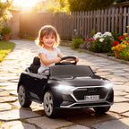 Elektro-Kinderauto, 12V Audi Q8, 3-5 km/h, Fernsteuerung, Scheinwerfer, Musik, Schwarz