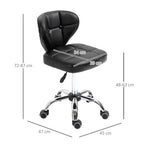 2er-Set Arbeitshocker mit Rückenlehne Rollhocker aus Kunstleder Drehhocker mit Lehne Kosmetikhocker Rollhocker Bürohocker 72-87 cm höhenverstellbar Büro Dunkelgrau 45 x 47 x 72-87 cm