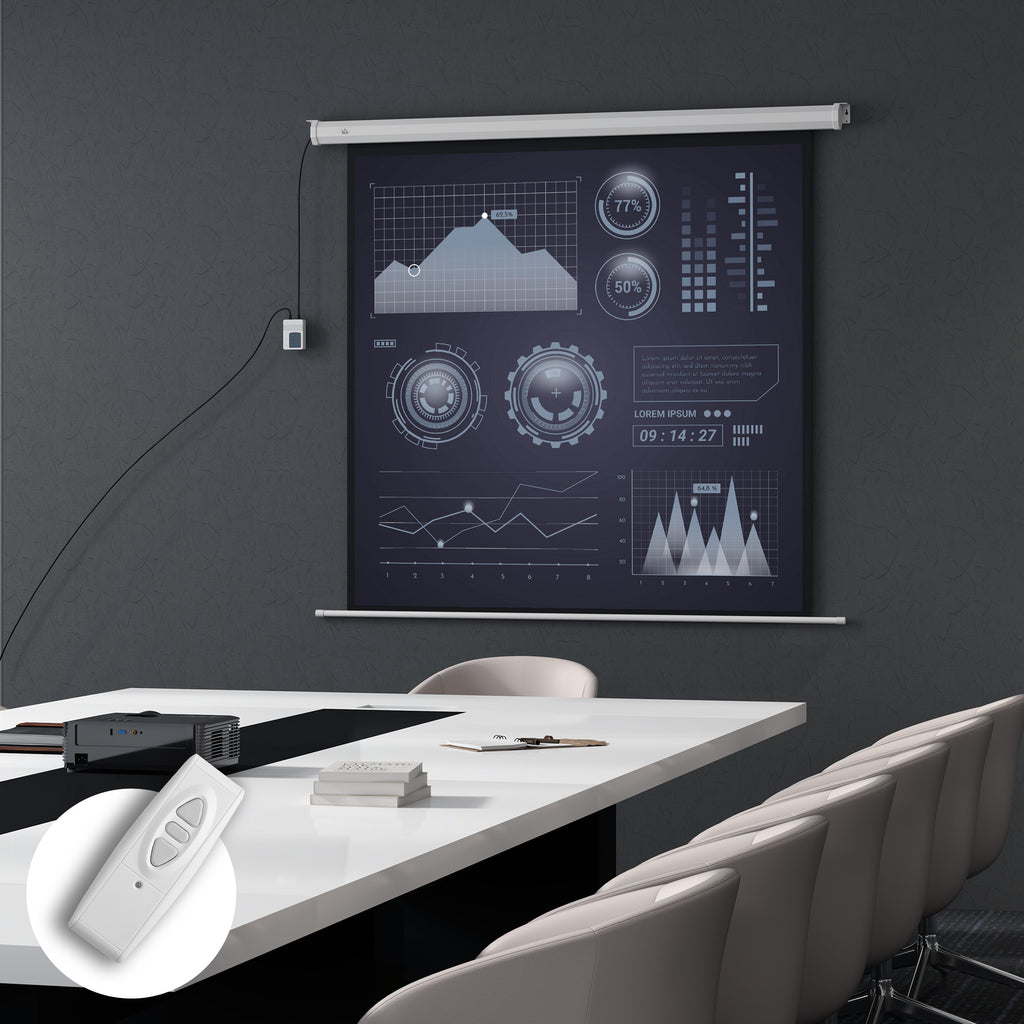Beamer Leinwand 176,5 x 176,5 cm 85 Zoll 1:1 HD 4K Rollo-Leinwand für Heimkino für Heimkino Büro-Präsentationen