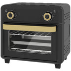 Minibackofen mit Umluft, Heißluftfritteuse, Timer, Innenbeleuchtung, 10L, Schwarz
