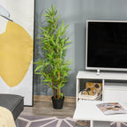 K¨¹nstlicher Bambus, Kunstpflanze, Dekopflanze mit Topf, Kunstbaum, Baumdekoration, 120 cm