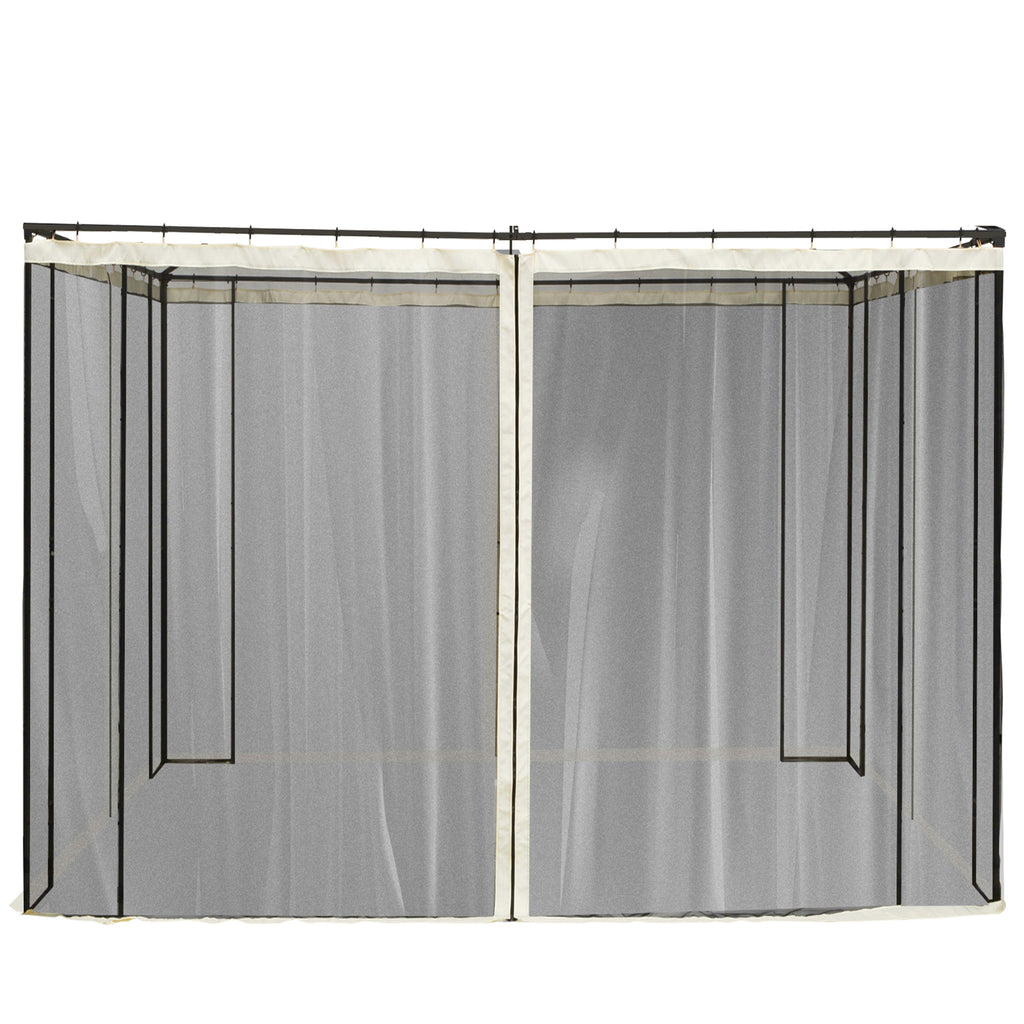 302 x 207cm Universal Replacement Mesh Sidewall Netting for Patio Gazebos and Canopy Tents, (Sidewall Only) Cream White