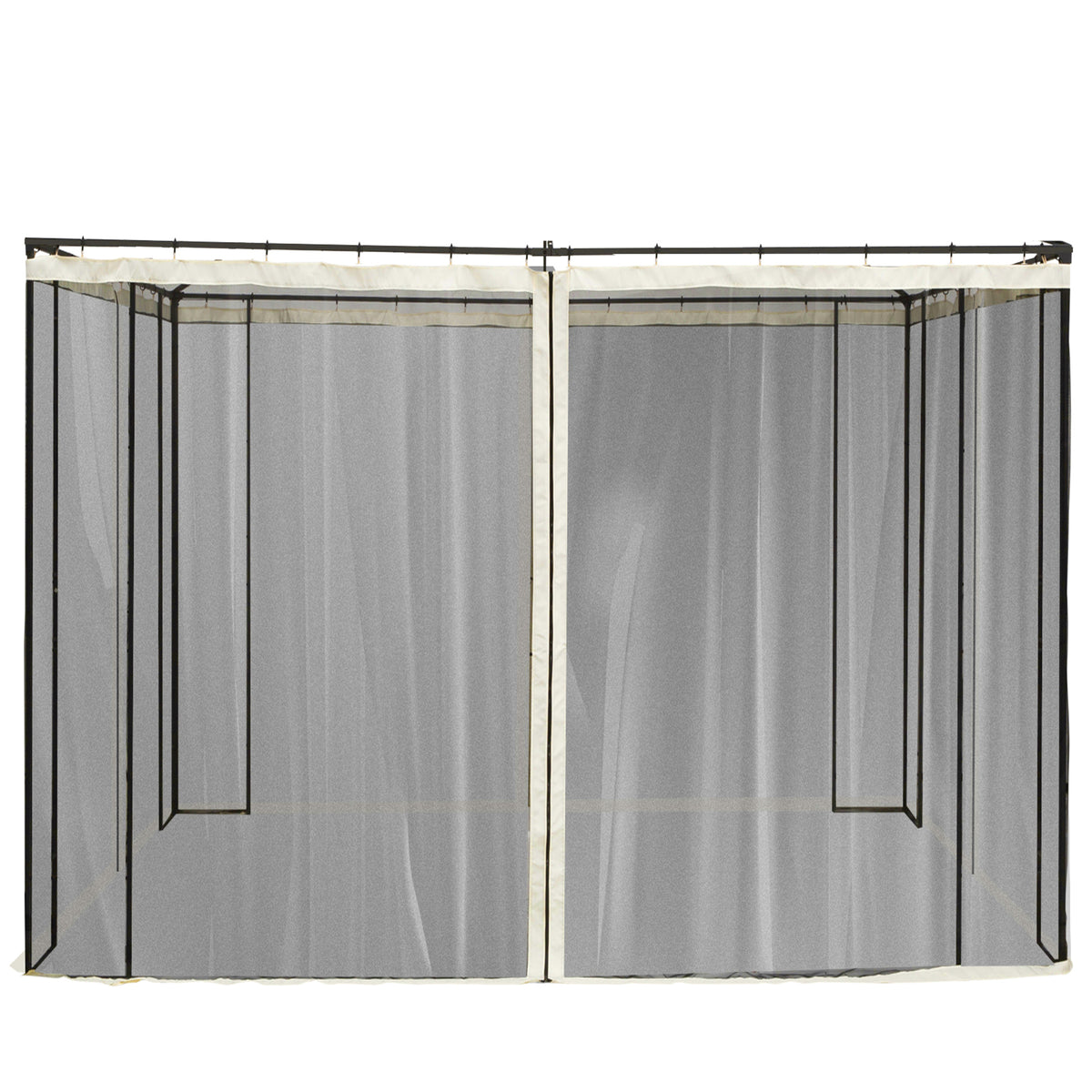302 x 207cm Universal Replacement Mesh Sidewall Netting for Patio Gazebos and Canopy Tents, (Sidewall Only) Cream White
