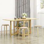 Polsterhocker im 4er-Set, stapelbar, lackierte Oberfläche, Holzbeine, Khaki