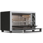 46 L Mini-Backofen mit Drehspieß, Umluft, Temperaturregelung und Timer, 1800 W, Schwarz