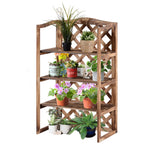 3-Tier Wooden Plant Stand Shelf, Flower Pot Holder Display Rack for Outdoor Indoor, 75 x 38 x 120cm