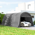 Carport Zeltgarage 3x6m Winterfest Wasserdichtes Lagerzelt mit abnehmbaren Seitenwänden großer Rolltor, UPF50+