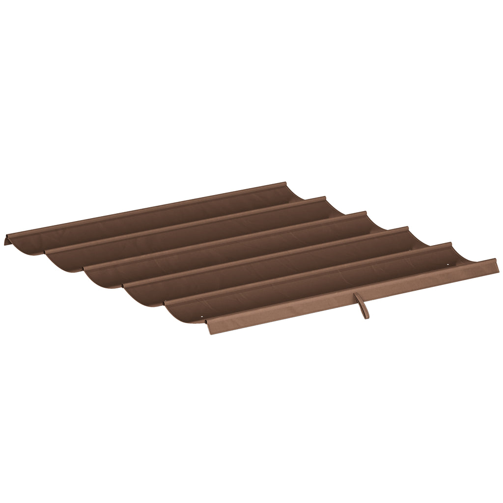Retractable Pergola Cover, 2.55 x 2.5 m Replacement Canopy Fabric for 3 x 3 m Frame, Roof Top Only, Brown