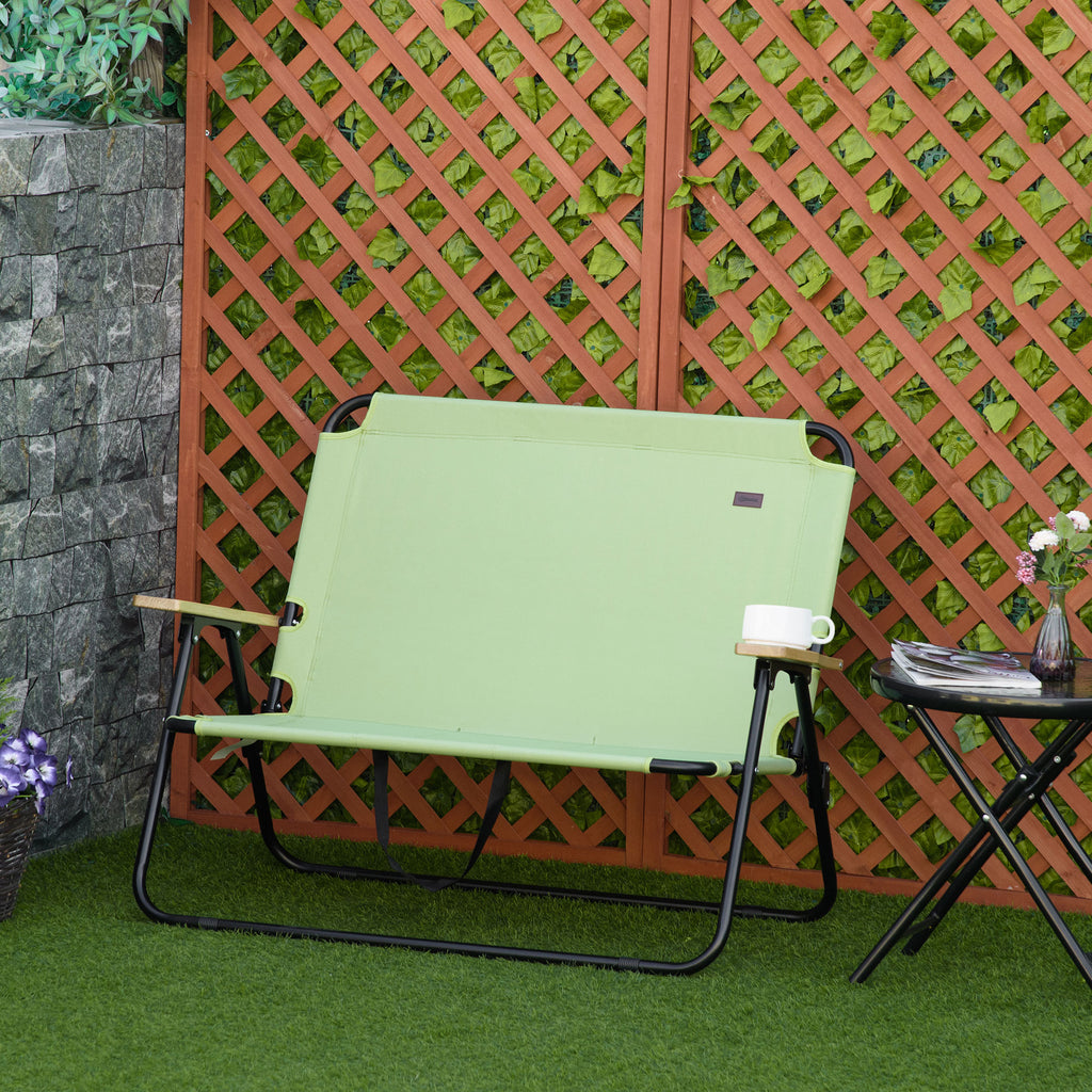 2-Sitzer Campingstuhl, klappbar, mit Getränkehalter, 141 x 67 x 80 cm, Grün