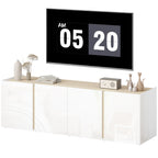 TV-Kommode f¨¹r 65-Zoll-Fernseher, Fernseh-Schrank mit Soft-Close-T¨¹ren, anpassbare Regale, Kabell?cher, f¨¹r Wohnzimmer, Wei?
