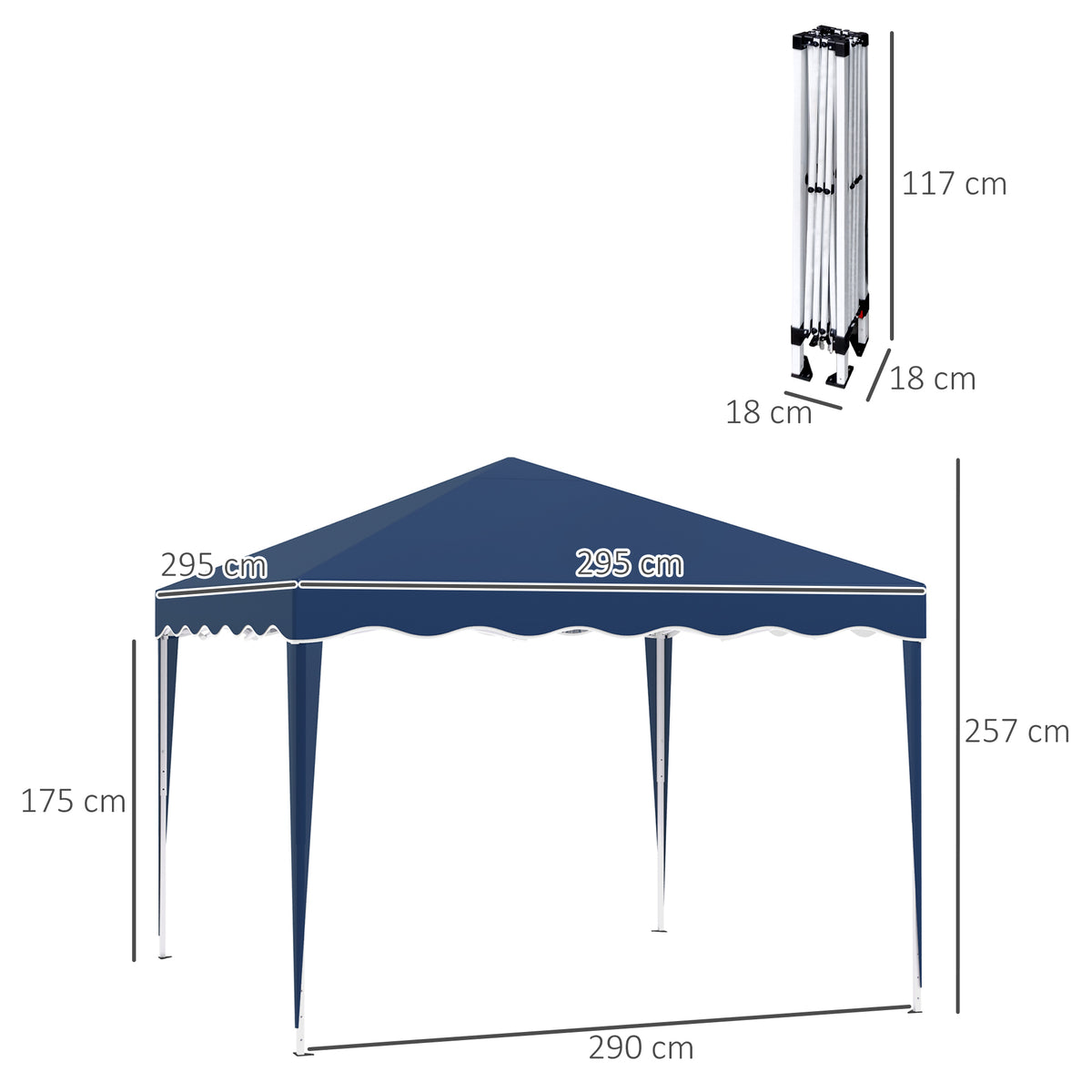  Faltpavillon Pavillon 3 x 3 m Gartenpavillon faltbar Partyzelt h?henverstellbar Gartenzelt mit Transporttasche UV-Schutz Stahl Oxford Blau