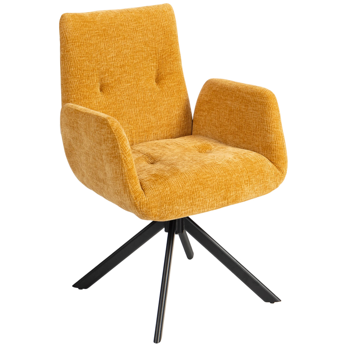 Polstersessel, Akzentsessel, modernes Design, drehbar, bis 120 kg, Gelb