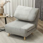2-in-1 Schlafsessel G?stebett, verstellbare  Kopfst¨¹tze Cord-Optik 82 cm x 87 cm x 89 cm Grau