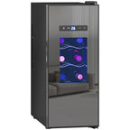 Weinkühlschrank für 12 Flaschen, mit Glastür, Getränkekühlschrank mit LED-Licht, Touch-Screen, Schwarz