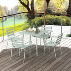 5-teilige Gartensitzgruppe Outdoor Sitzgruppe Gartenmöbel-Set, wetterbeständig, modernes Design, 80 x 80 x 74 cm, Grün