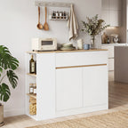 Sideboard, gro?es Schrankfach, 3 Ablagef?cher, Schublade, 106 x 30 x 81,2cm, Wei?/Holz