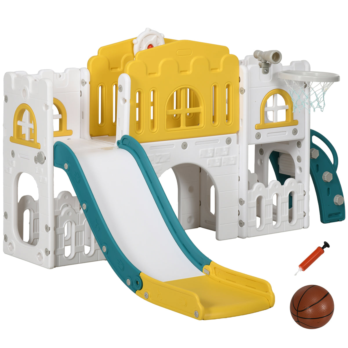 9-in-1 Toddler Slide for Ages 1-3 Years with Basketball Hoop