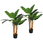Kunstpflanze, k¨¹nstlicher Baum, 2er-Set, nat¨¹rlicher Look, Kunststoff, Topf, Gr¨¹n