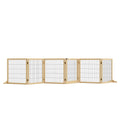 Wooden Pet Gate, Freestanding Dog Security Barrier with Two Support Feet - Natural Tone