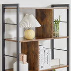 Bücherregal, Schmal Standregal Regal mit 5 Ebenen, Büroregal für Wohnzimmer, 77 x 30 x 157,5 cm, Rustikales Braun