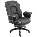  B¨¹rostuhl, Ergonomisch Schreibtischstuhl mit Liegefunktion, Drehfunktion, H?henverstellbar Computerstuhl f¨¹r Home-Office, Kunstleder, Schwarz