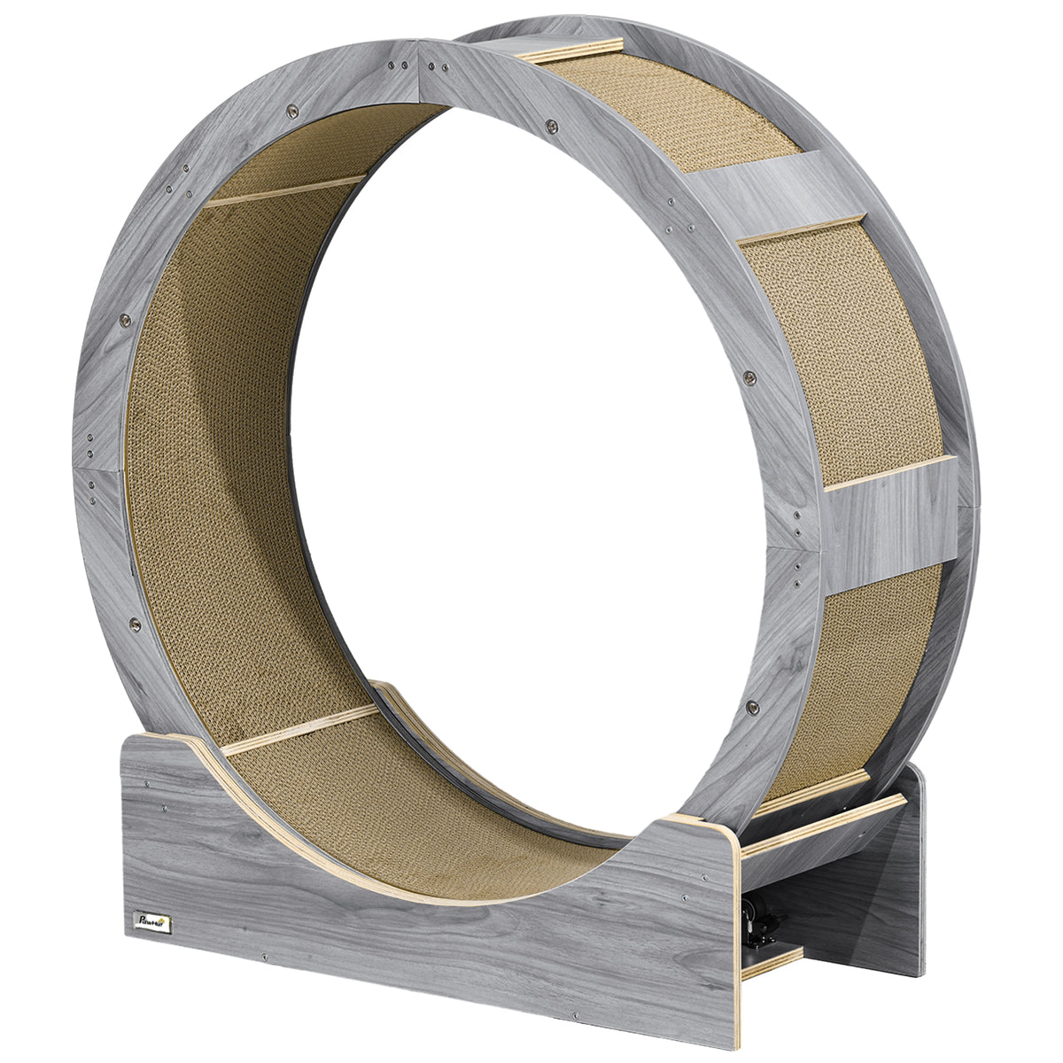 Cat Wheel with Brake, Scratching Pads - Grey