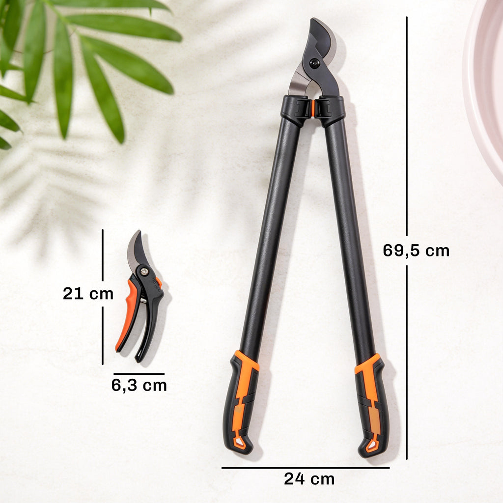 2-teiliges Gartenscheren-Set mit Astscheren, Baumscheren, Strauchpflege-Set