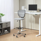 Bürostuhl, Arbeitsstuhl, Schreibtischstuhl, höhenverstellbar, gepolstert, Hellgrau