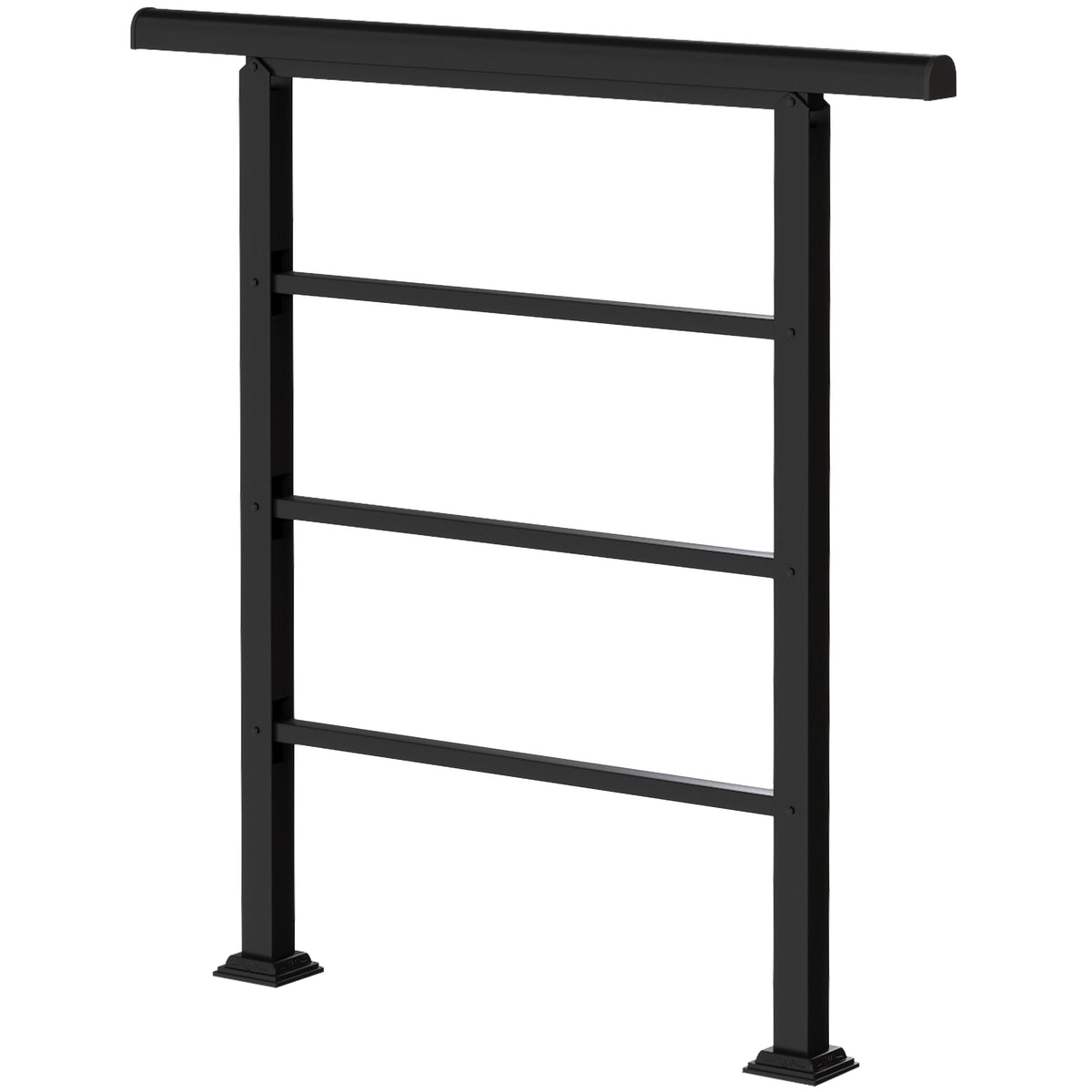 Outdoor Handrail for Stairs, 0°-45° Adjustable Wrought Iron Exterior Handrail, Fit 1 to 3 Steps Stair Railing