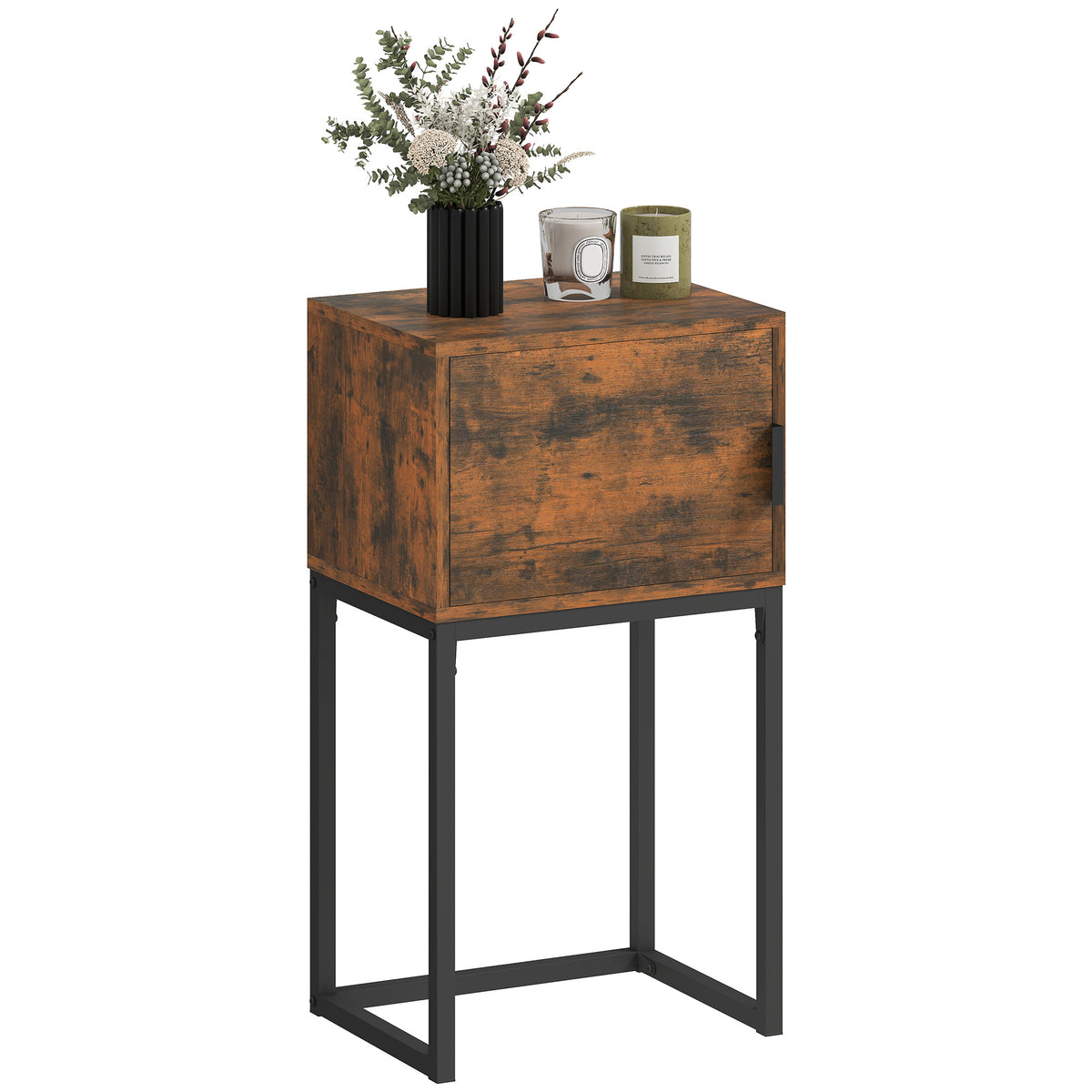 Konsolentisch Schmal, Schrank, Industrie-Design, Wohnzimmer Flur, 40x30x76cm, Rustikal-Braun